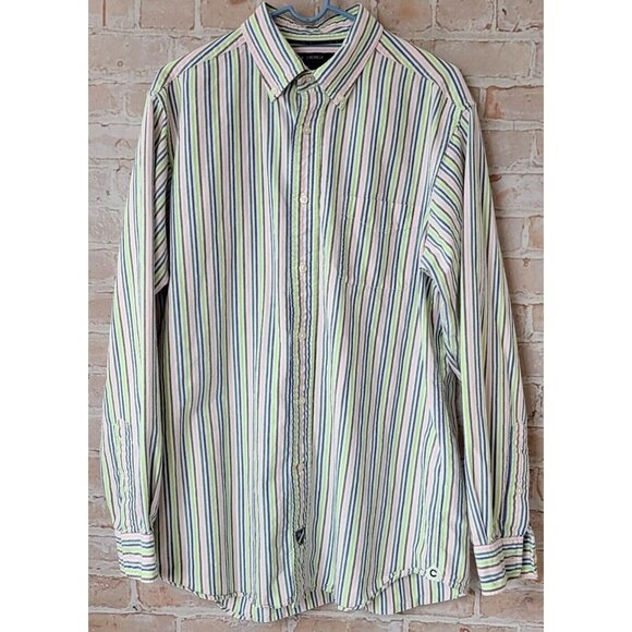 Cremieux Classics Long Sleeve Button Down Shirt Multicolor Pinstripe Men's M - Picture 1 of 9